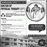 Comwave Institute Of Science & Information Technology Islamabad Admission Notice 2014 for Doctor of Physical Therapy (DPT)