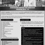 Liaquat University of Medical & Health Sciences (LUHMS) Jamshoro Admission Notice 2014 for Bachelor of Medicine, Bachelor of Surgery (MBBS), Bachelor of Dental Surgery (BDS)
