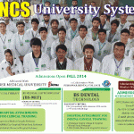 NCS University System Peshawar Admission Notice 2014-2015 for BS Medical Laboratory Technology (MLT), BS Dental Technology & Doctor of Physical Therapy (DPT)