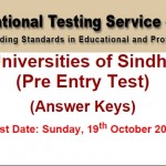 Medical Universities of Sindh Province (Pre Entry Test) (Answer Keys) Test Date: Sunday, 19th October 2014