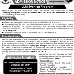 Government College University (GCU) Faisalabad Admission Notice 2014-2015 for Master of Laws (LLM)