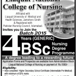 Liaquat National Hospital & Medical College Karachi, Liaquat National College of Nursing Karachi Admission Notice 2014-2015 for Bsc Nursing