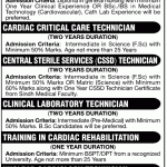 Tabba Heart Institute Karachi Admission Notice 2014 for Cardiac Catheterization Lab Technician, Cardiac Critical Care Technician, Central Sterile Services (CSSD) Technician, Clinical Laboratory Technician, Basic training in Echocardiography, Training in Cardiac Rehabilitation, Nuclear Cardiology Technician