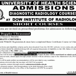 Dow University of Health Sciences (DUHS) Karachi, Dow Institute of Radiology Karachi Admission Notice 2014-2015 for Color Doppler Ultrasound