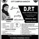 ISRA Institute of Rehabilitation Sciences Karachi Admission Notice 2015