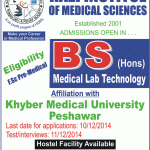Razi Institute of Medical Sciences Peshawar Admission Notice 2015