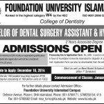 Foundation University Islamabad Admission Notice 2014