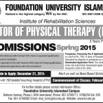 Foundation University Islamabad Admission Notice 2015