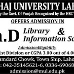 Minhaj University Lahore Admission Ph.D 2015