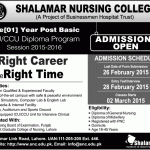 Shalamar Nursing College Lahore Admission 2015