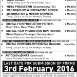 National College of Arts Lahore Diploma & Certificate Admission 2016