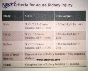 rifle criteria for acute kidney injury