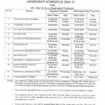 University of The Punjab Revised Admission Schedule 2016-17