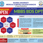 Bahria University MBBS, BDS, DPT Admissions 2017