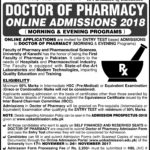 University of Karachi Pharm-D Admission Open 2017