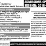 Shalamar Institute of Health Sciences DPT Admission 2018