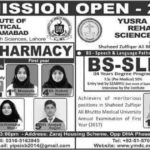 Yusra Institute of Pharmaceutical Sciences Pharm-D Admission 2018