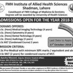 Fatima Memorial Allied Health Sciences Admission 2018-2019