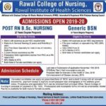 Rawal College Of Nursing Generic BSN Admission 2018