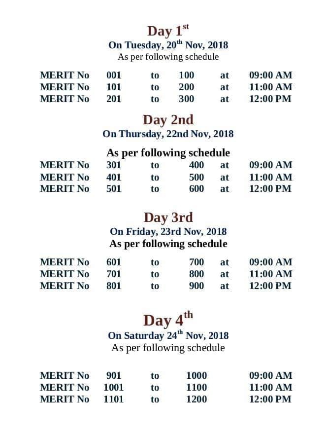 Sindh MCAT Test Interview Notice For Merit Number 1 to 1200