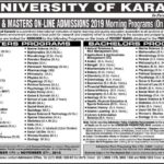 Karachi University Merit based admission 2019 Bachelors & Masters