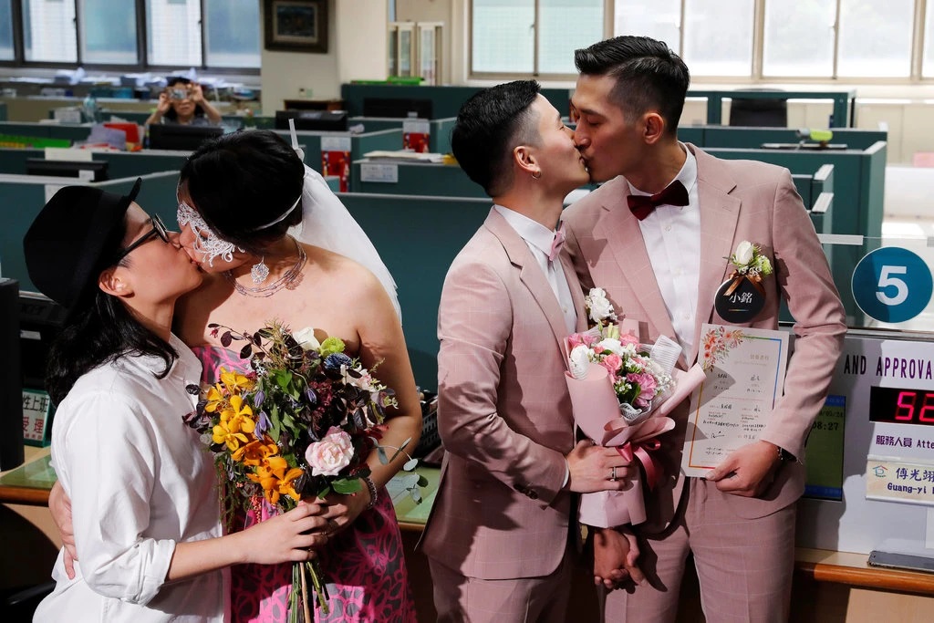 After a Long Fight, Taiwan’s Same-Sex Couples Celebrate New Marriages