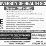 Dow University of Health Sciences Admission in Post Graduate Programs 2019