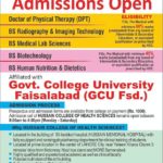 Hussain College Of Health Sciences Lahore DPT Admissions Open 2019-2020