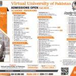 Virtual University of Pakistan APPLY FOR ADMISSIONS (FALL 2019)
