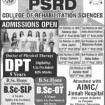 PSRD College of Rehabilitation Sciences DPT Admission open now