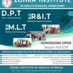 Zohra Institute Of Health Sciences DPT Admissions 2019