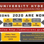 GC University Hyderabad Sindh BS Admission Open Session 2020