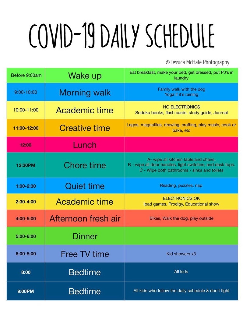 Daily COVID-19 Schedule
