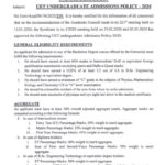 UET Undergraduate Admission Policy 2020