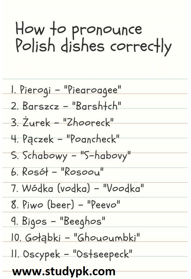 Polish Food Cheatsheet How to Ask For It