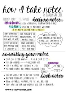 Note taking Ideas for Middle School